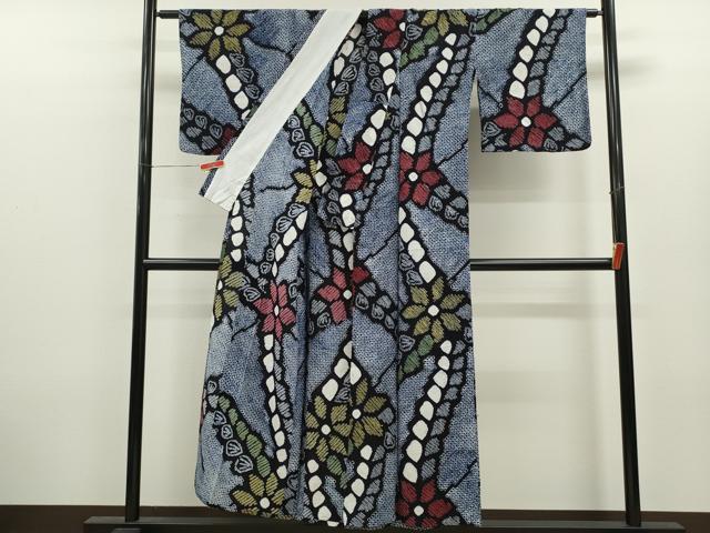 平和屋着物∴夏物　浴衣　有松鳴海絞り　舞花文　綿　逸品　CABK6537ze