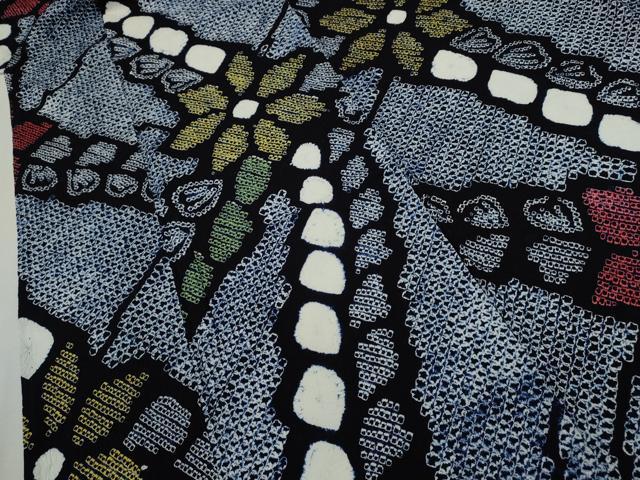 平和屋着物∴夏物　浴衣　有松鳴海絞り　舞花文　綿　逸品　CABK6537ze