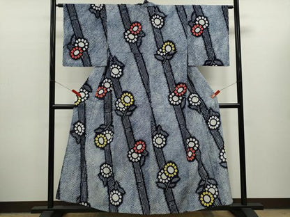 平和屋着物∴夏物　浴衣　有松鳴海絞り　枝花文　綿　逸品　CABK6539ze