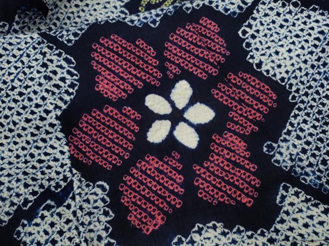 平和屋着物∴夏物　浴衣　有松鳴海絞り　舞花文　綿　逸品　CABK6543ze