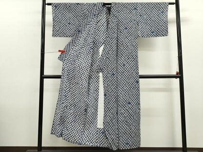 平和屋着物∴夏物　浴衣　有松鳴海絞り　蜘蛛絞り　綿　逸品　CABK6545ze