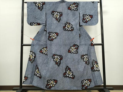 平和屋着物∴夏物　浴衣　有松鳴海絞り　舞花文　綿　逸品　CABK6547ze
