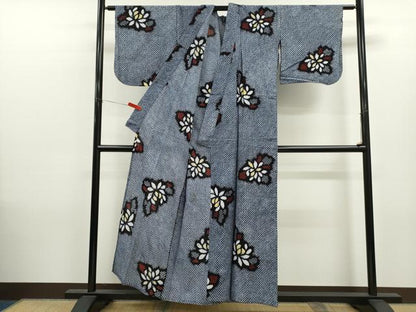 平和屋着物∴夏物　浴衣　有松鳴海絞り　舞花文　綿　逸品　CABK6547ze