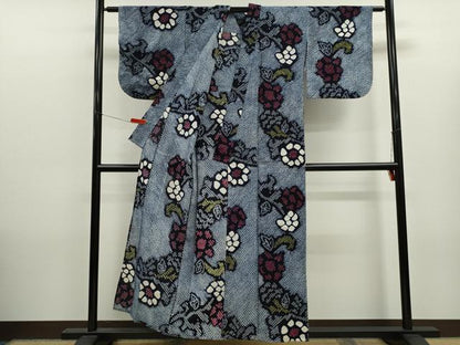 平和屋着物∴夏物　浴衣　有松鳴海絞り　草花文　綿　逸品　CABK6549ze