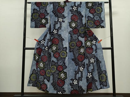 平和屋着物∴夏物　浴衣　有松鳴海絞り　草花文　綿　逸品　CABK6554ze