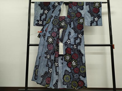 平和屋着物∴夏物　浴衣　有松鳴海絞り　草花文　綿　逸品　CABK6554ze