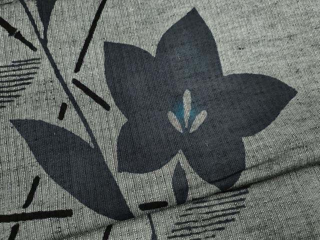 平和屋着物∴夏物　阿波しじら織　浴衣　草花文　綿　逸品　CABK6558ze