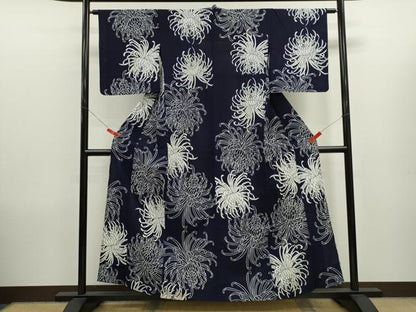 平和屋着物∴夏物　浴衣　注染　乱菊　手縫い　綿　逸品　CABK6559ze
