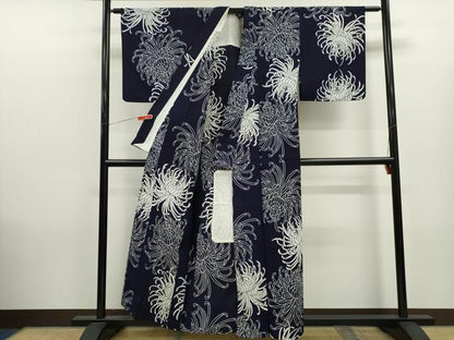 平和屋着物∴夏物　浴衣　注染　乱菊　手縫い　綿　逸品　CABK6559ze