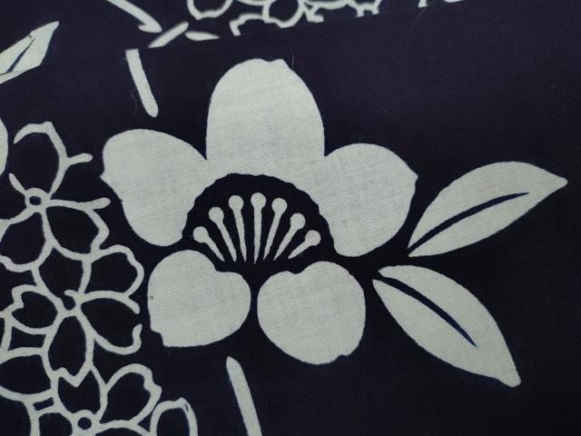 平和屋着物∴夏物　浴衣　注染　草花文　手縫い　綿　逸品　CABK6562ze