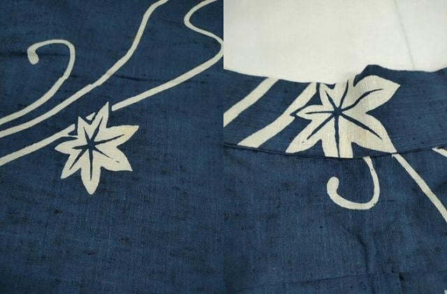 平和屋着物∴夏物　浴衣　注染　舞楓文　手縫い　綿　逸品　CABK6570ze