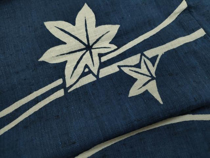 平和屋着物∴夏物　浴衣　注染　舞楓文　手縫い　綿　逸品　CABK6570ze