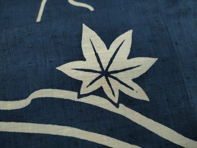 平和屋着物∴夏物　浴衣　注染　舞楓文　手縫い　綿　逸品　CABK6570ze