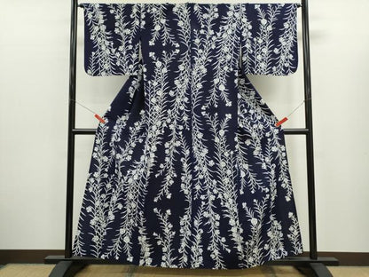 平和屋着物∴夏物　浴衣　注染　撫子　手縫い　綿　逸品　CABK6571ze