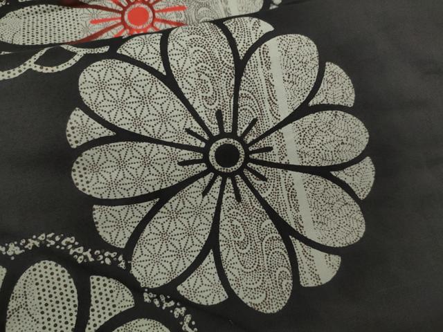 平和屋着物∴夏物　浴衣　注染　舞花文　手縫い　綿　逸品　CABK6581ze