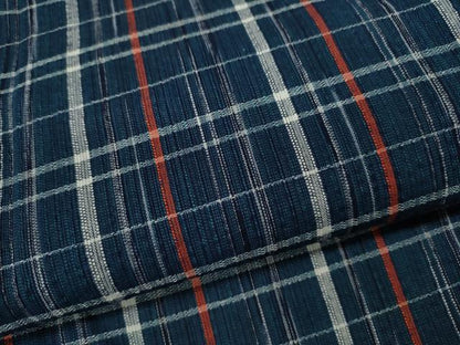 平和屋着物∴夏物　阿波しじら織　浴衣　格子柄　綿　逸品　CABK6591ze