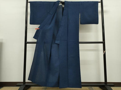 平和屋着物∴夏物　阿波しじら織　浴衣　縞　逸品　CABK6595ze