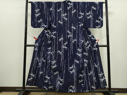 平和屋着物∴夏物　浴衣　注染　トンボ　手縫い　綿　逸品　CABK6598ze