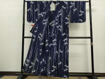 平和屋着物∴夏物　浴衣　注染　トンボ　手縫い　綿　逸品　CABK6598ze
