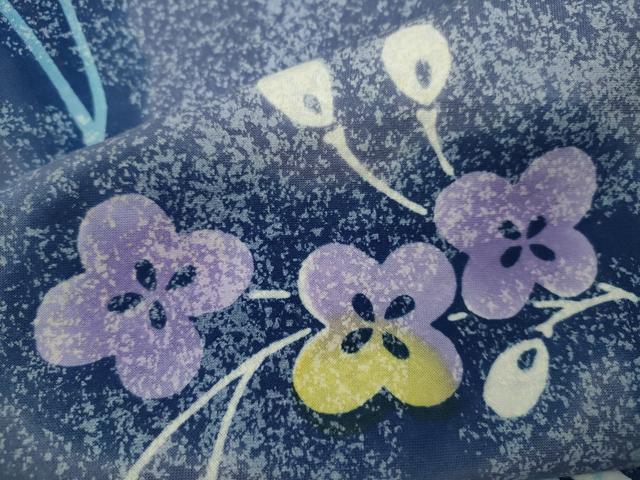 平和屋着物∴夏物　浴衣　注染　草花文　綿　逸品　CABK6599ze
