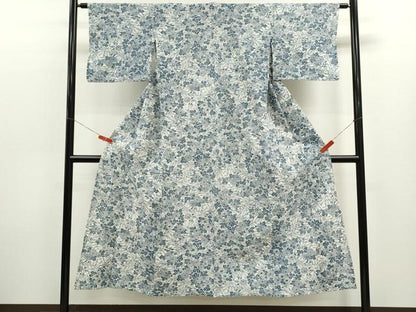 平和屋着物∴夏物　浴衣　注染　綿絽　草花文　手縫い　綿　逸品　CABK6614ze