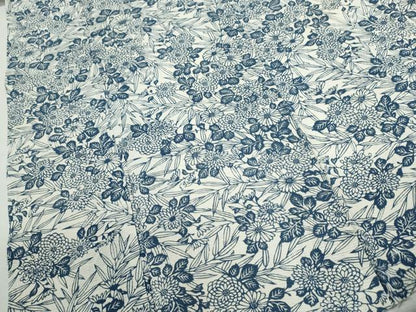 平和屋着物∴夏物　浴衣　注染　綿絽　草花文　手縫い　綿　逸品　CABK6614ze