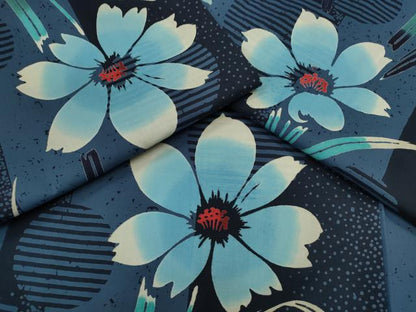 平和屋着物∴夏物　浴衣　注染　草花文　手縫い　綿　逸品　CABK6616ze
