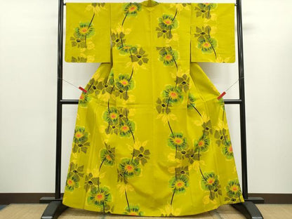 平和屋着物∴夏物　浴衣　注染　舞花文　手縫い　綿　逸品　未使用　CABK6618ze