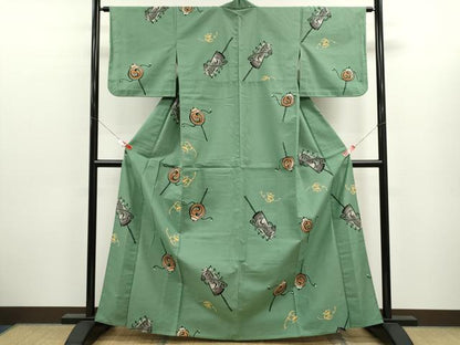 平和屋着物∴夏物　浴衣　注染　玩具文　綿　逸品　CABK6620ze