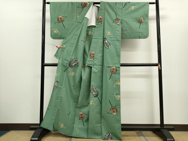平和屋着物∴夏物　浴衣　注染　玩具文　綿　逸品　CABK6620ze
