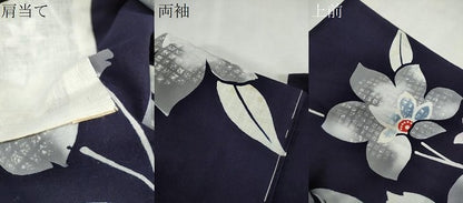 平和屋着物∴夏物　浴衣　注染　枝花文　綿　逸品　未使用　CABK6621ze