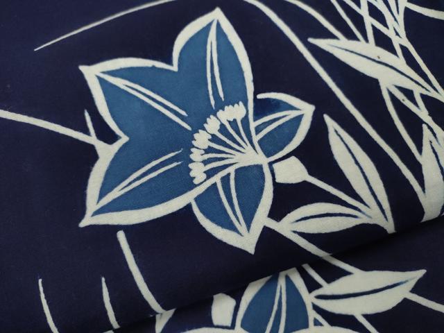 平和屋着物∴夏物　浴衣　注染　草花文　手縫い　綿　逸品　未使用　CABK6623ze