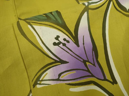平和屋着物∴夏物　浴衣　注染　枝花文　綿　逸品　未使用　CABK6624ze