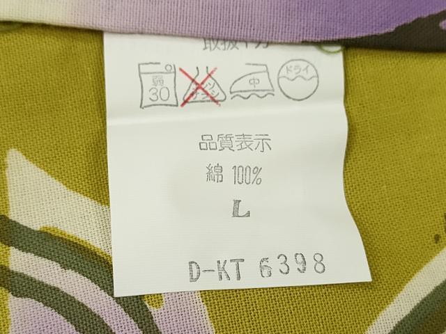 平和屋着物∴夏物　浴衣　注染　枝花文　綿　逸品　未使用　CABK6624ze
