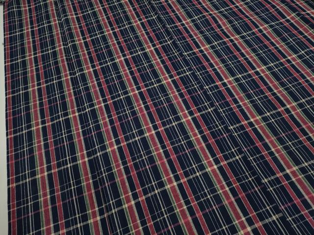 平和屋着物∴夏物　阿波しじら織　浴衣　格子柄　綿　逸品　未使用　CABK6627ze