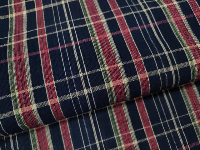平和屋着物∴夏物　阿波しじら織　浴衣　格子柄　綿　逸品　未使用　CABK6627ze