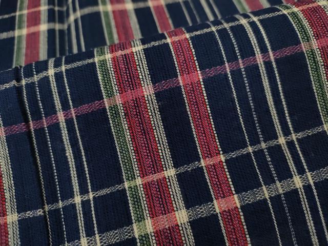 平和屋着物∴夏物　阿波しじら織　浴衣　格子柄　綿　逸品　未使用　CABK6627ze