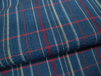 平和屋着物∴夏物　阿波しじら織　浴衣　格子柄　綿　逸品　CABK6630ze