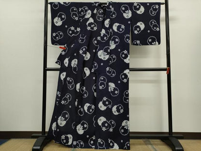 平和屋着物∴夏物　浴衣　雪輪重ね舞桜文　綿　逸品　CABK6631ze