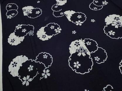 平和屋着物∴夏物　浴衣　雪輪重ね舞桜文　綿　逸品　CABK6631ze