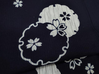平和屋着物∴夏物　浴衣　雪輪重ね舞桜文　綿　逸品　CABK6631ze