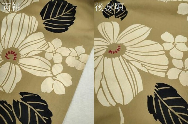 平和屋着物∴夏物　浴衣　注染　草花文　手縫い　綿　逸品　CABK6637ze
