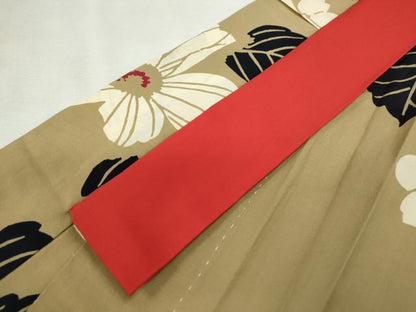 平和屋着物∴夏物　浴衣　注染　草花文　手縫い　綿　逸品　CABK6637ze