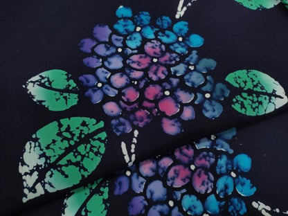 平和屋着物∴夏物　浴衣　注染　紫陽花　手縫い　綿　逸品　CABK6642ze