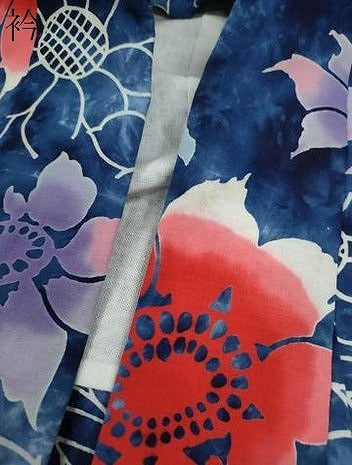 平和屋着物∴夏物　浴衣　注染　草花文　手縫い　綿　逸品　CABK6644ze