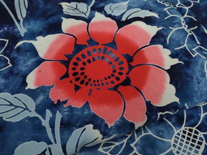 平和屋着物∴夏物　浴衣　注染　草花文　手縫い　綿　逸品　CABK6644ze