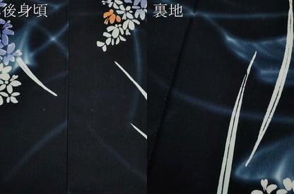 平和屋着物∴夏物　浴衣　注染　草花文　手縫い　綿　逸品　CABK6645ze