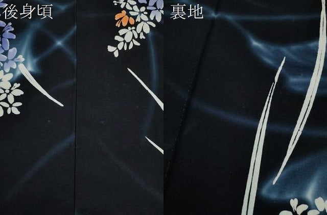 平和屋着物∴夏物　浴衣　注染　草花文　手縫い　綿　逸品　CABK6645ze