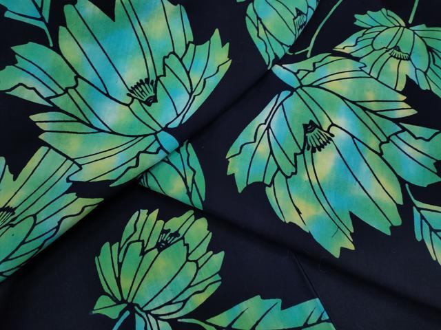 平和屋着物∴夏物　浴衣　注染　草花文　手縫い　綿　逸品　CABK6648ze