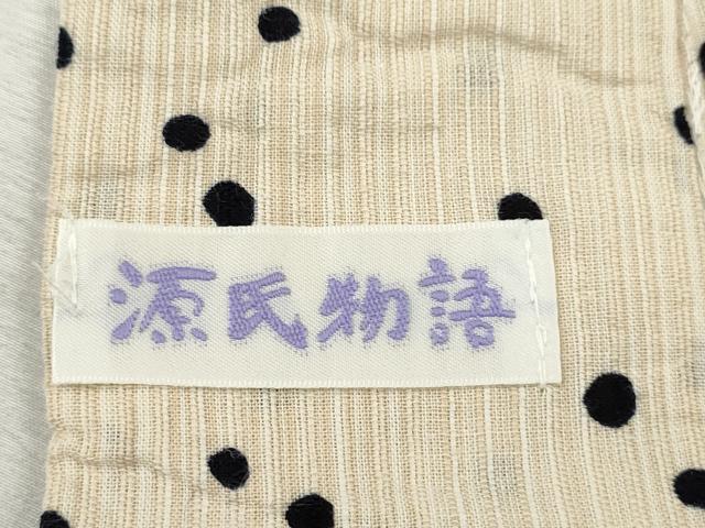 平和屋着物∴夏物　小紋・浴衣兼用　源氏物語　あられ文　日本製　綿麻　逸品　CABK6651ze